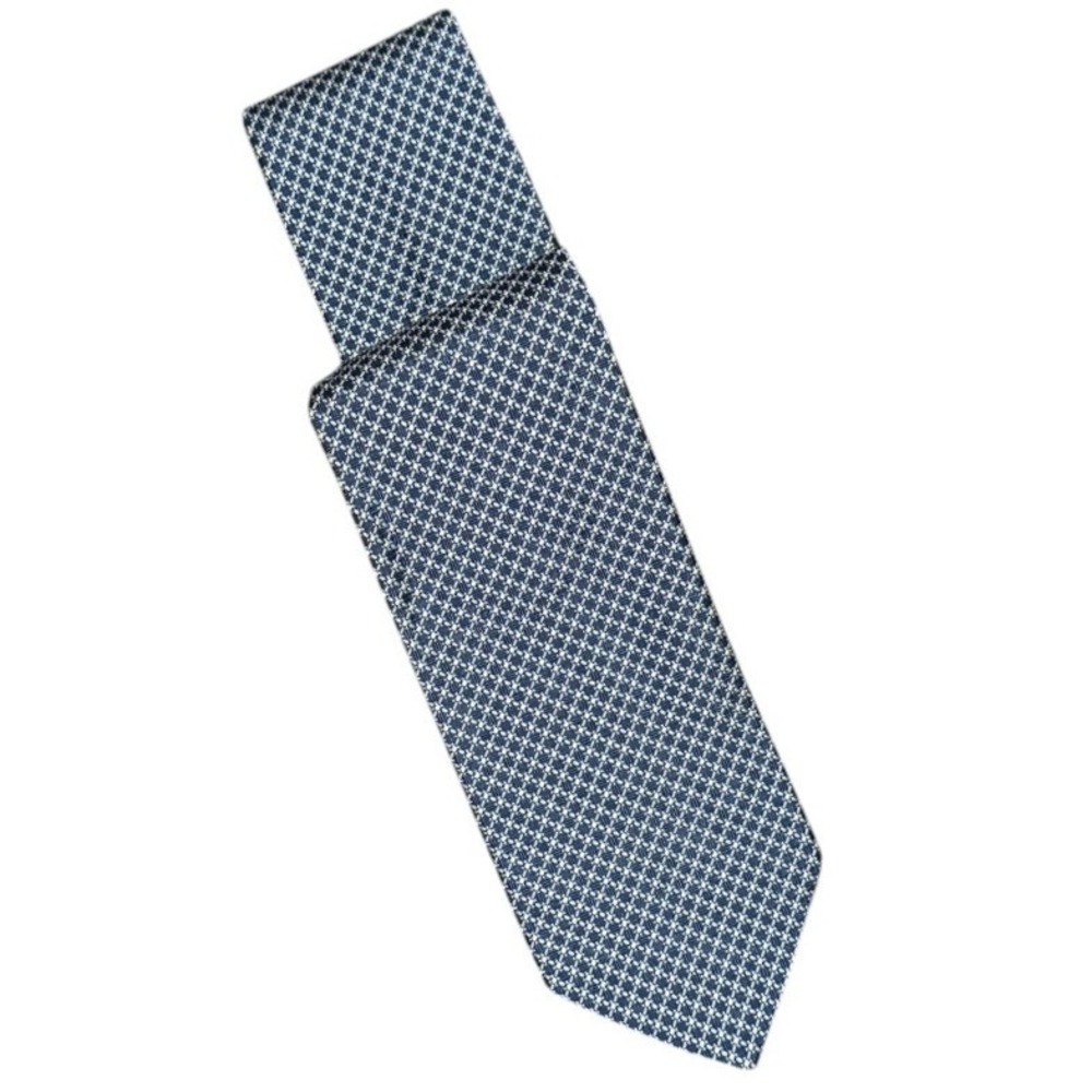 Brooks Brothers Makers & Merchants Necktie Men Navy Blue Silk Micro Print Luxury
